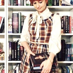 ModCloth plaid Book Club Beauty by Sunny Girl XL